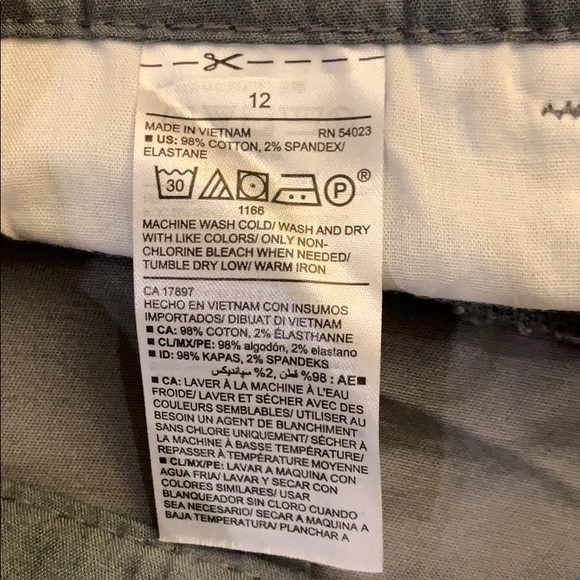 Mid-Rise twill everyday shorts - slate grey sz 12 - Picture 4 of 6